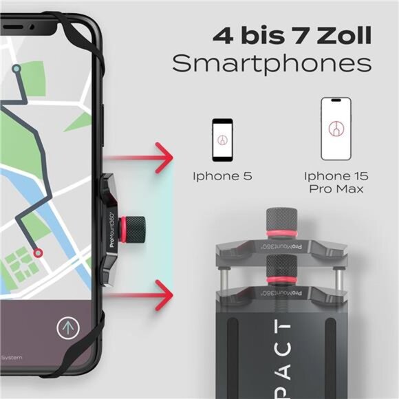 Bicycle Phone Mount - Sturdy [Aluminum] Handlebar Phone Mount - 360° Rotation - Picture 5 of 7